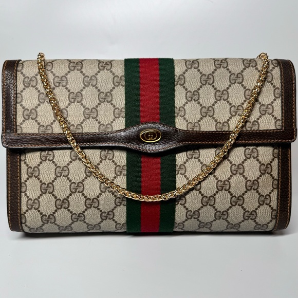 Gucci Ophidia Sherry Line Supreme GG Monogram Clutch Crossbody Bag - Picture 13 of 14